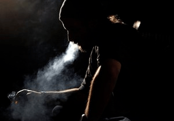 man smokes